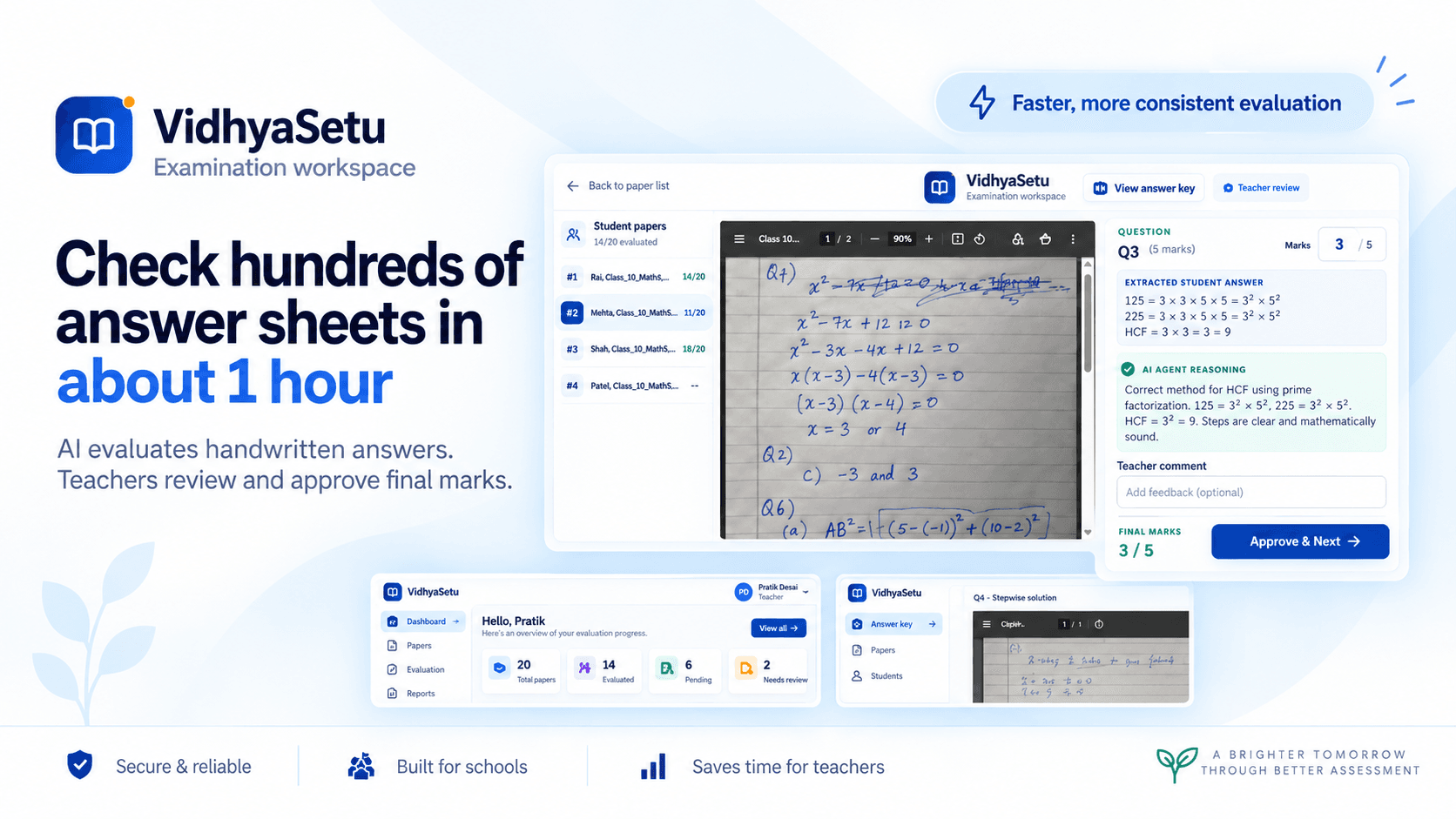 VidhyaSetu answer-sheet evaluation interface